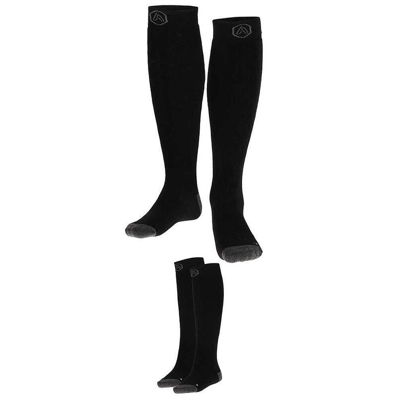 Apollo (Sports) - Skisokken kind - Plain - Unisex - Zwart - 31/34 - 2-Pack