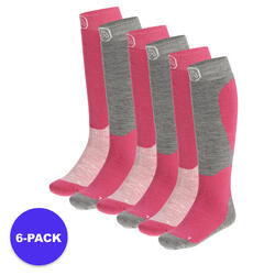 Apollo (Sports) | Chaussettes de ski enfant | Unisexe | Rose | 23/26 | 6-Pack