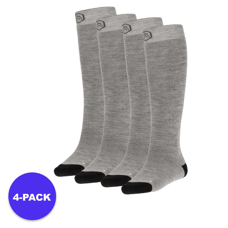 Apollo (Sports) | Chaussettes de ski unisexes | Gris | 35/38 | 4-Pack