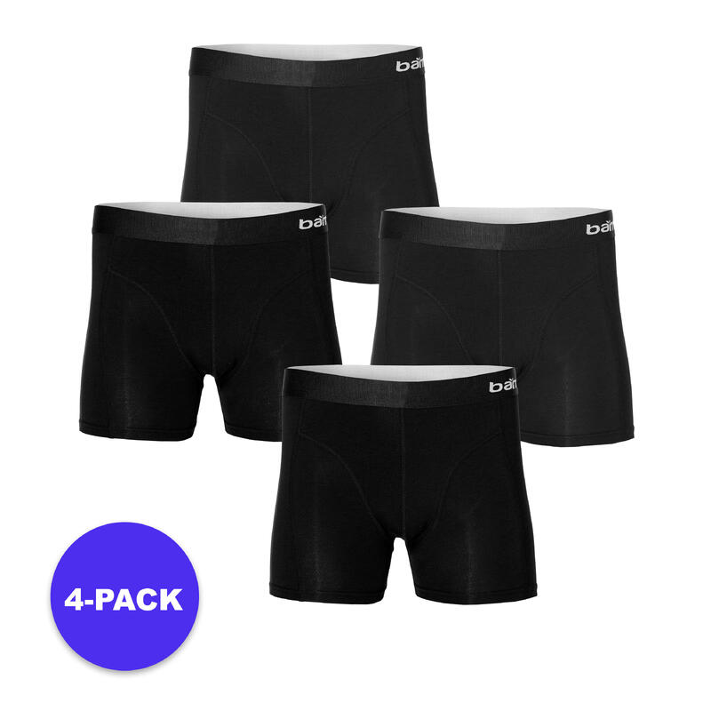 Apollo (Sports) - Bamboe Boxershort Heren - Zwart - Maat S - 4-Pack -