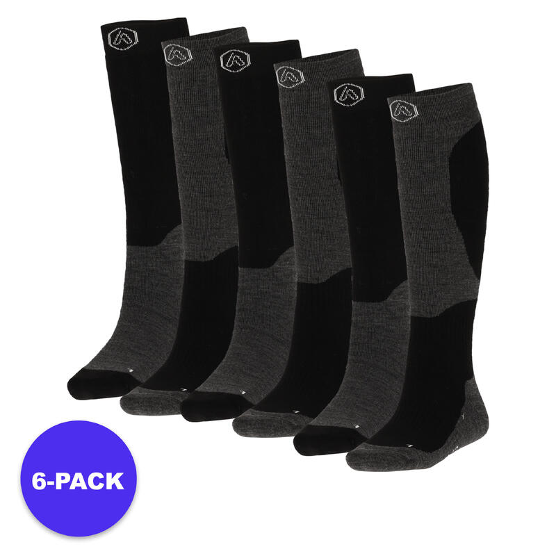 Apollo (Sports) | Chaussettes de ski unisexes | Noir | Taille 35/38 | 6-Pack