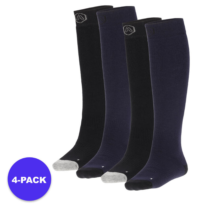 Apollo (Sports) | Chaussettes de ski enfant | Unisexe | Bleu | 23/26 | 4-Pack