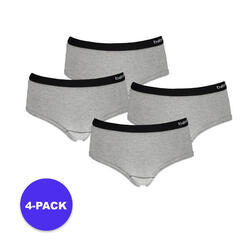 Apollo (Sports) - Dames Hipster Bamboe - Grijs- Maat S - 4-Pack - Voordeelpakket