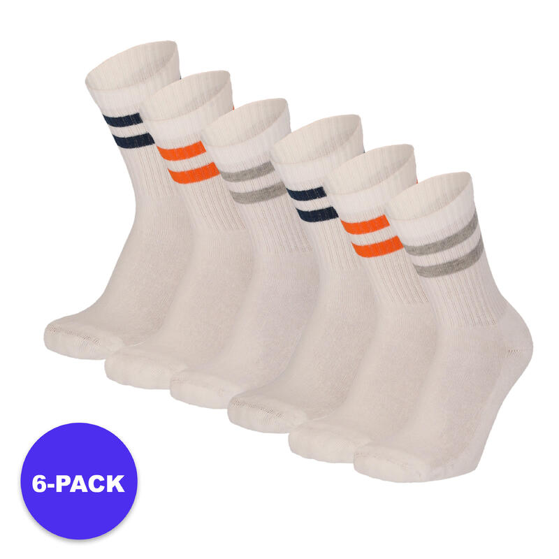 Apollo (Sports) - Sportsokken kinderen - Multi Wit - Maat 39/42 - 6-Pack -