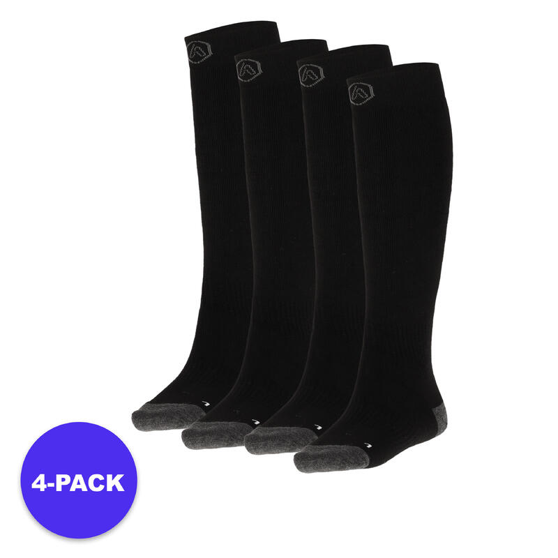 Apollo (Sports) | Chaussettes de ski unisexes | Noir | 46/48 | 4-Pack