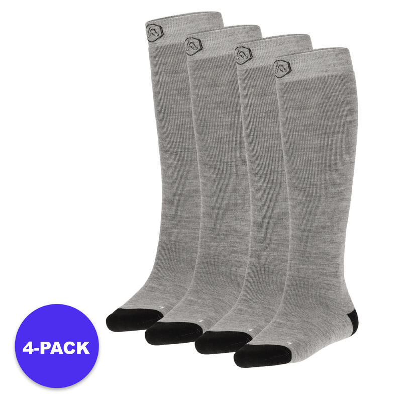 Apollo (Sports) | Chaussettes de ski enfant | Unisexe | Gris | 23/26 | 4-Pack