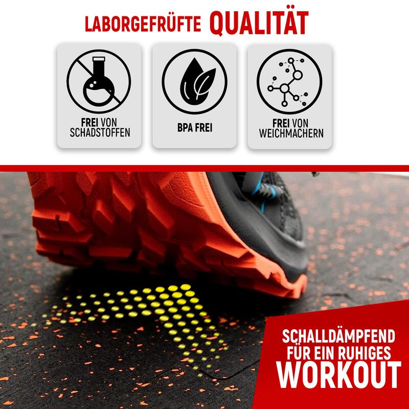 Sportvloer van natuurrubber - (80 stuks /zwart) Puzzelmat, Fitness vloer, vloer