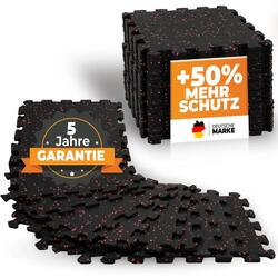 Sportvloer van natuurrubber - (8 stuks /zwart) Puzzelmat, Fitness vloer, vloer