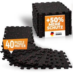 Sportvloer van natuurrubber - (40 stuks /zwart) Puzzelmat, Fitness vloer, vloer