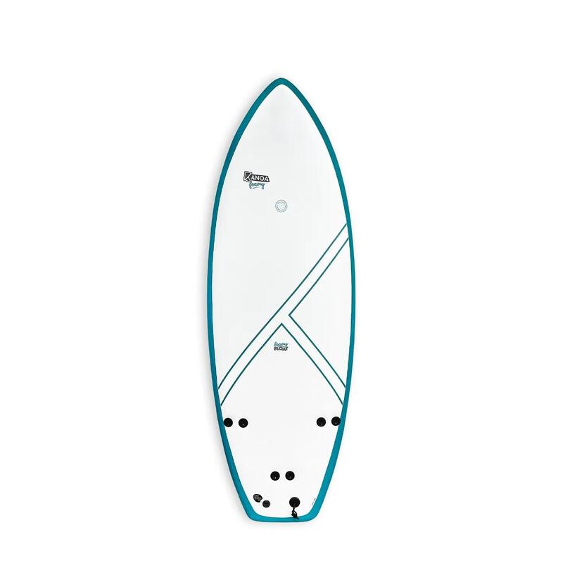 Foamy FLOAT X FCS 5'0 softtop riverboard met prestaties en bredere contouren