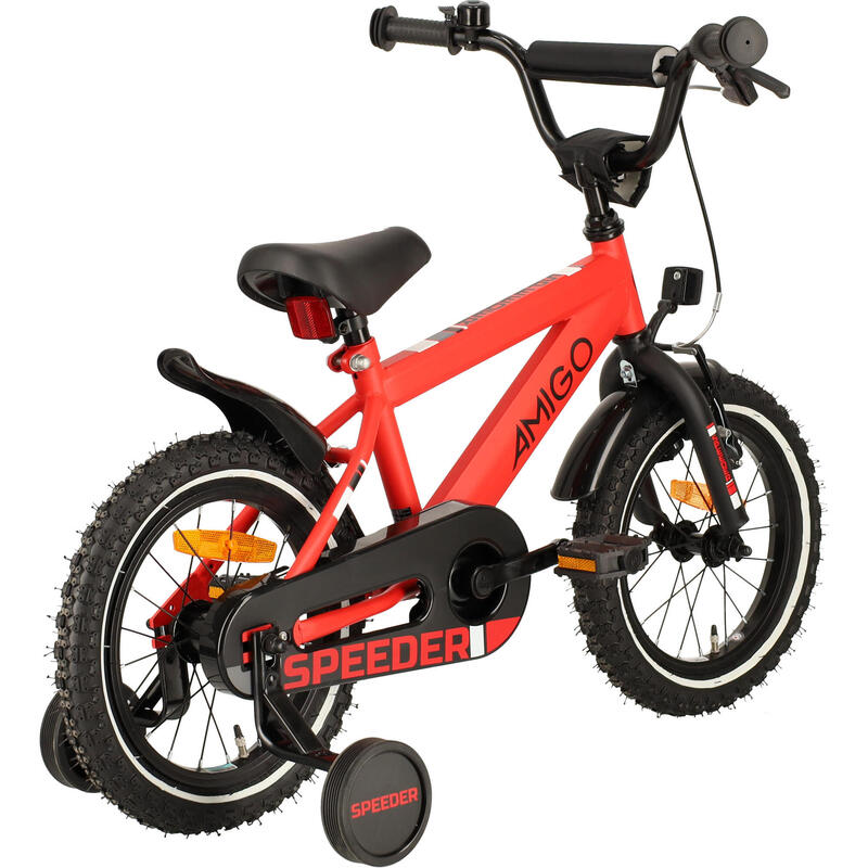 AMIGO Jongensfiets Speeder 14 Inch 24 cm Jongens Terugtraprem Rood/Zwart