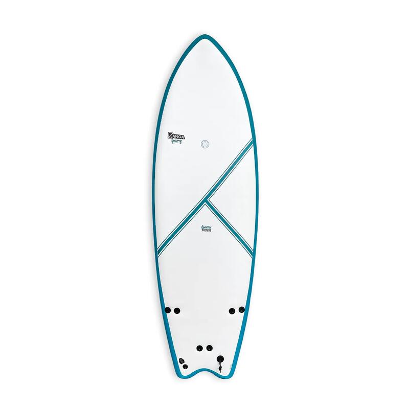 Foamy FISH X - FCS - 5'8 Performance Softboard Surfboard für Ozean und Fluss