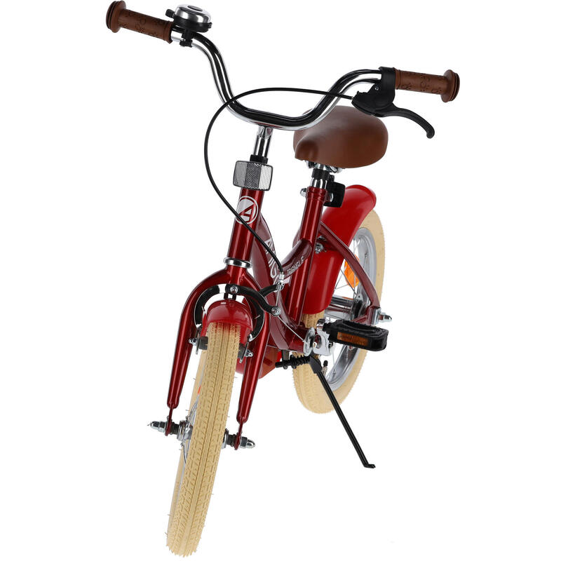 AMIGO Vélo fille Triangle 14 Pouces 23 cm Junior Frein à rétropédalage Rouge