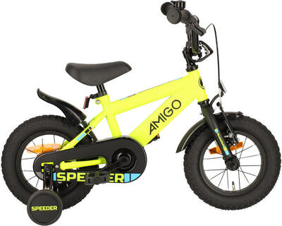 AMIGO Kinderfahrräder Jungen Speeder 12 Zoll Jungen Rücktrittbremse Schwarz/Blau