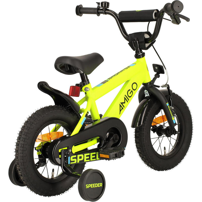 AMIGO Jongensfiets Speeder 12 Inch 21,5 cm Jongens Terugtraprem Geel/Zwart