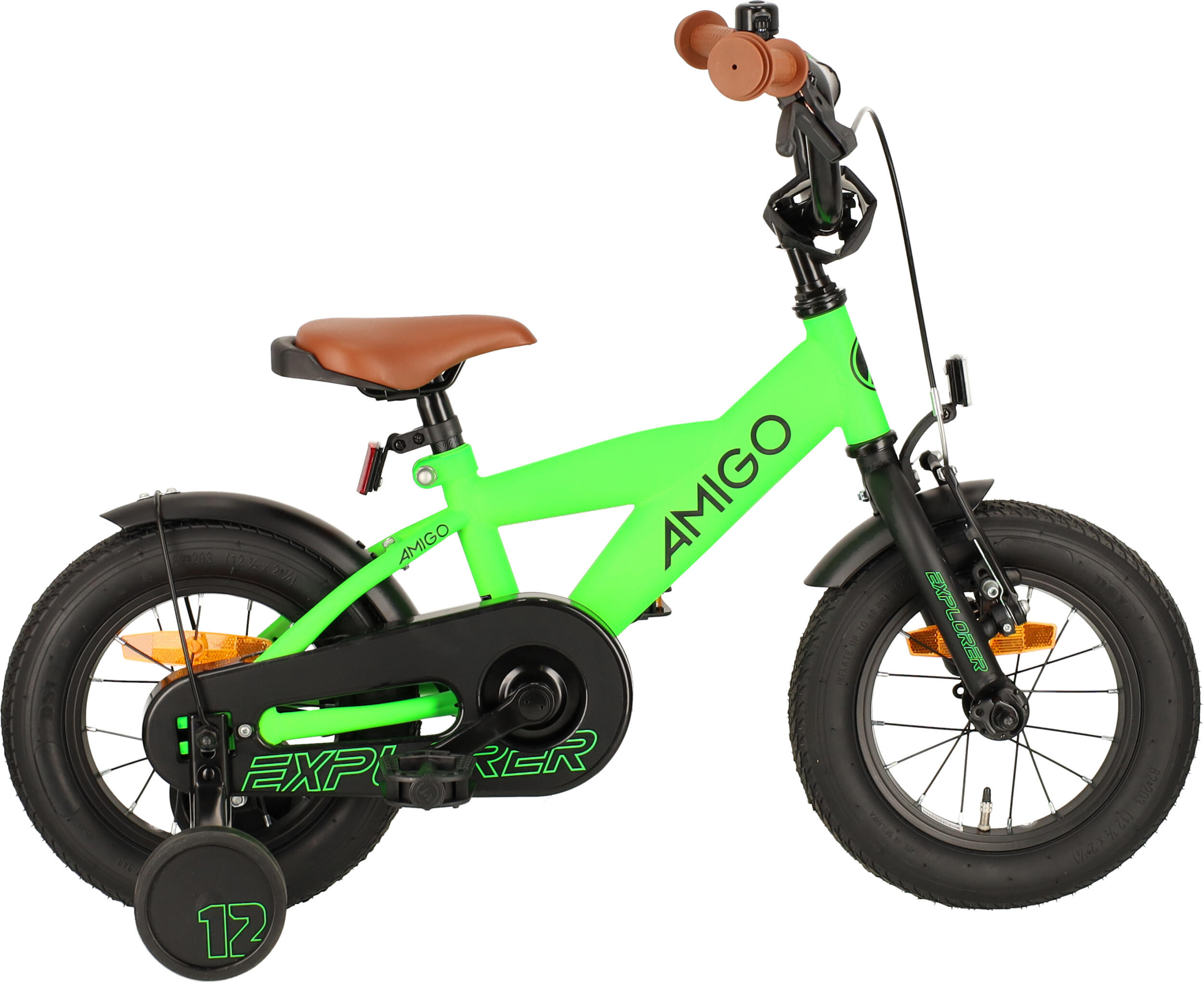 AMIGO AMIGO Jongensfiets Explorer 12 Inch Jongens Terugtraprem Groen/Zwart