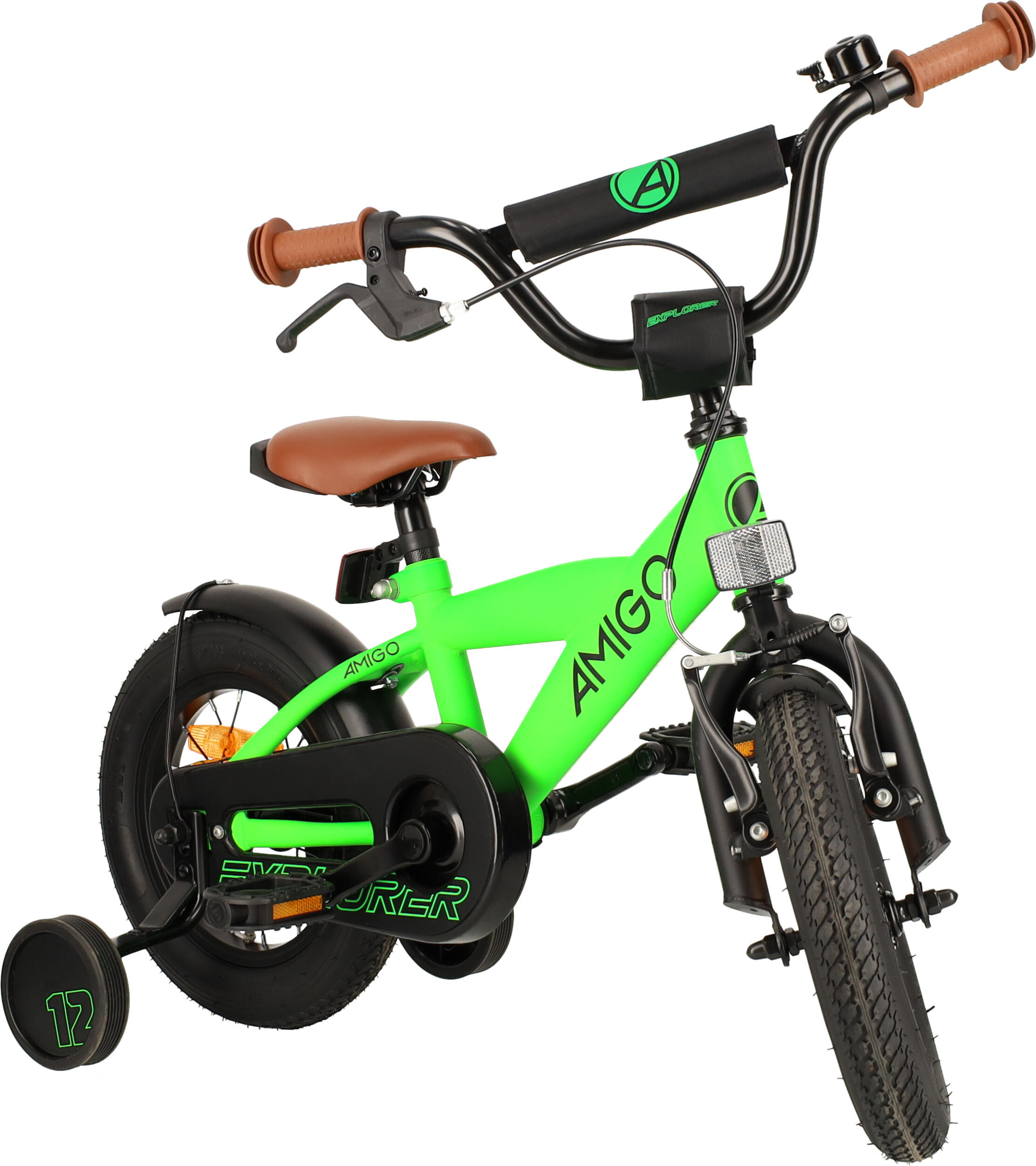 AMIGO Jongensfiets Explorer 12 Inch Jongens Terugtraprem Groen/Zwart 4/7