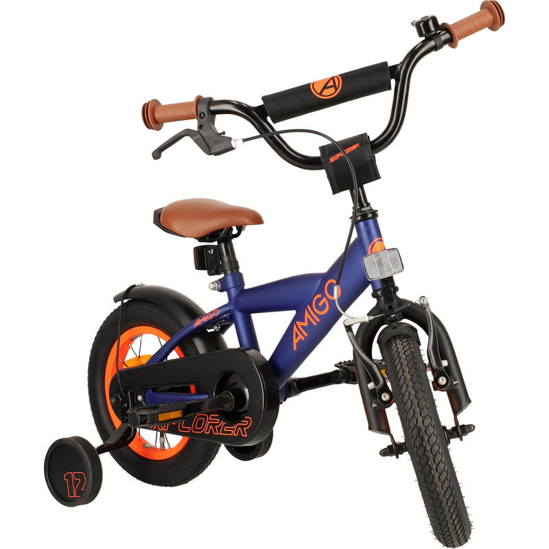 AMIGO Jongensfiets Explorer 12 Inch 20 cm Jongens Terugtraprem Blauw/Oranje