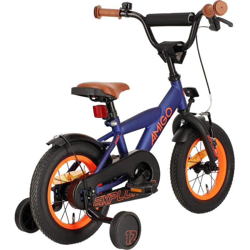 AMIGO Jongensfiets Explorer 12 Inch 20 cm Jongens Terugtraprem Blauw/Oranje