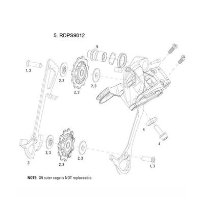 Kit deragliatore posteriore Sram X9 X7 RD B-Bolt