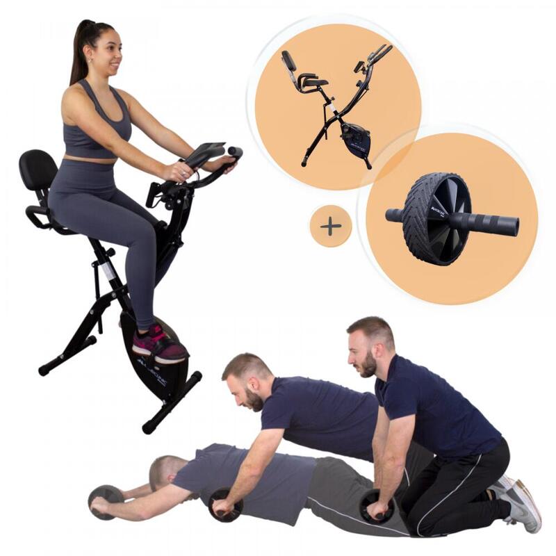 Pack Entrenamiento Mobiclinic Bicicleta estática  Plegable  Rueda de abdominales