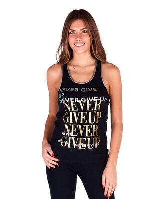Never Give Up Damen-Fitness-Tanktop