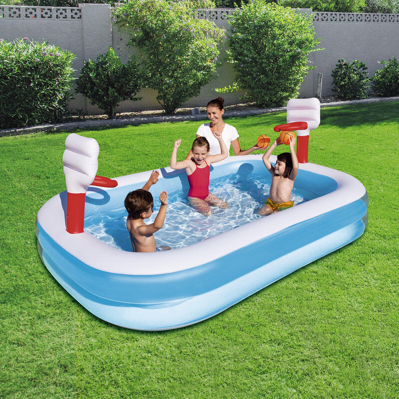 Piscina Hinchable Autoportante Infantil Bestway 254x168x102 cm 2 Pelotas y 2 Can