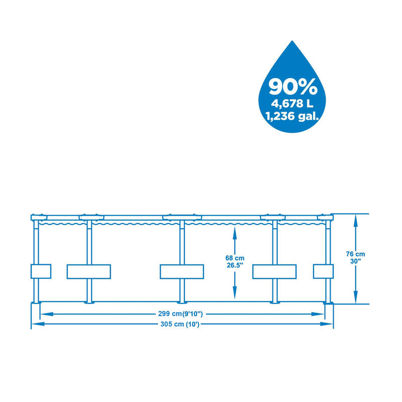 Piscina Steel Pro 305x76 cm