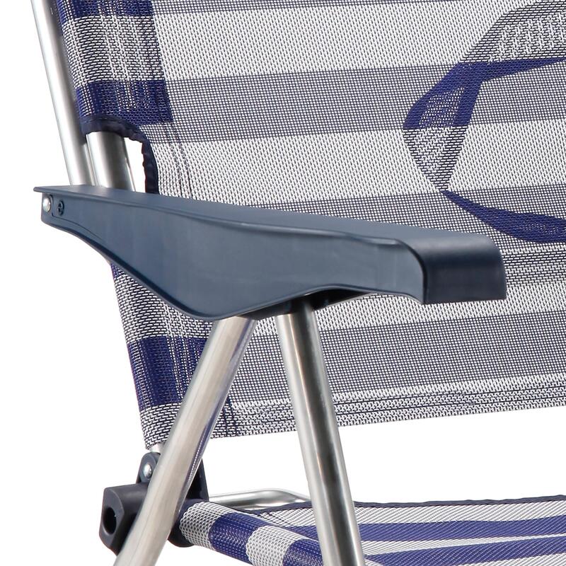 Cadeira de Praia Dobrável Solenny Reclinável 91x63x105 cm 4 Posições