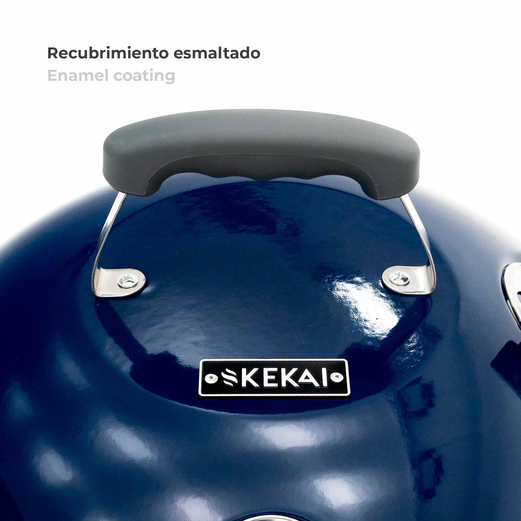 Barbacoa de Carbón Portátil con Ruedas Kekai Yellowstone 58x47x100 cm 5/5