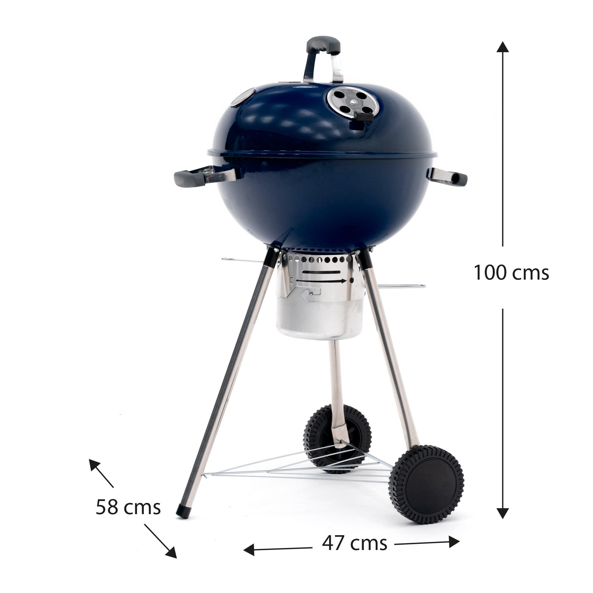 Barbacoa de Carbón Portátil con Ruedas Kekai Yellowstone 58x47x100 cm 4/5