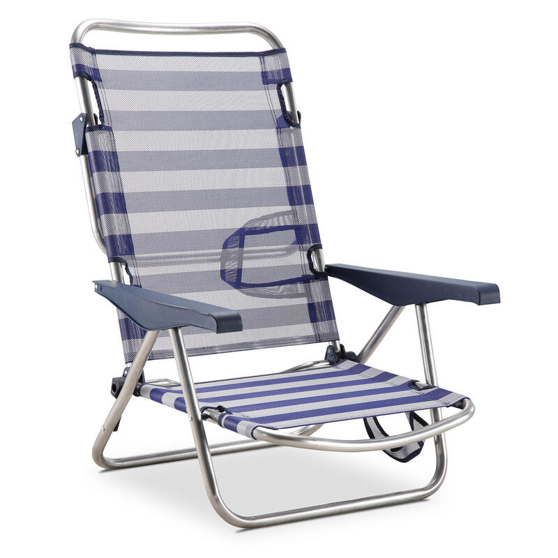 Silla de Playa Cama Plegable Solenny Reclinable con Respaldo Bajo y Asas 81x62x8