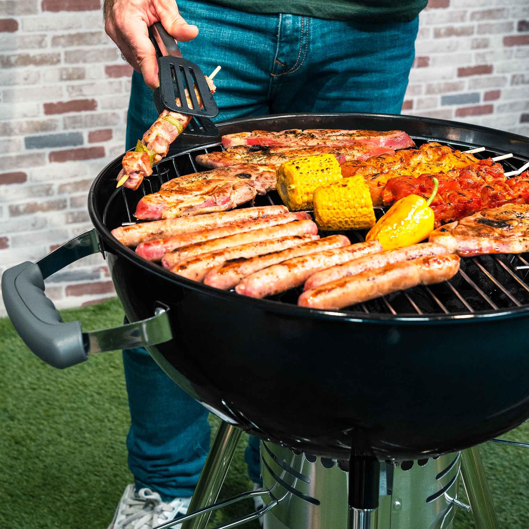 Barbacoa de Carbón Portátil con Ruedas Kekai Yellowstone 58x47x100 cm Redonda 2/5