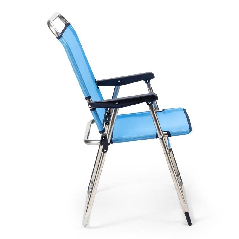 Cadeira de praia dobrável de Solenny 58x58x90 cm de cor azul