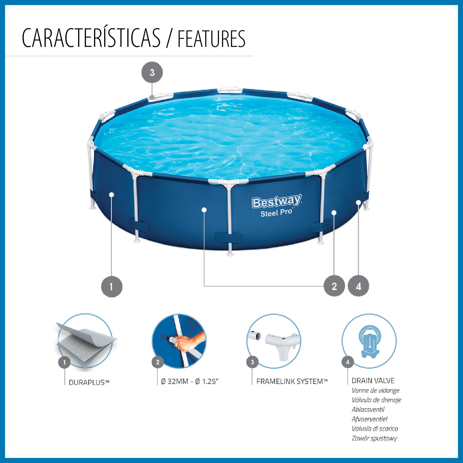 Piscina Desmontable Bestway 305 x 76 cm 3/7