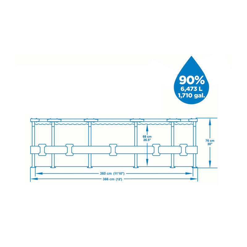 Piscina Steel Pro 366x76 cm