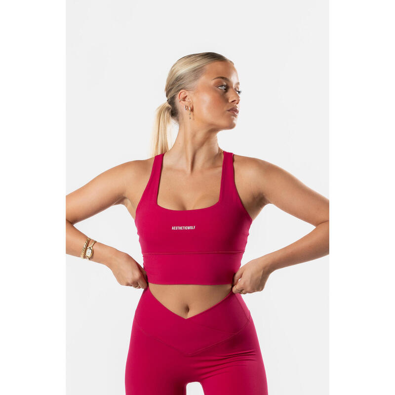 Fitness Top/Soutien Desportivo Cross Back Vermelho