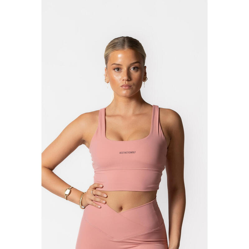 Fitness Top/Soutien Desportivo Cross Back Salmão