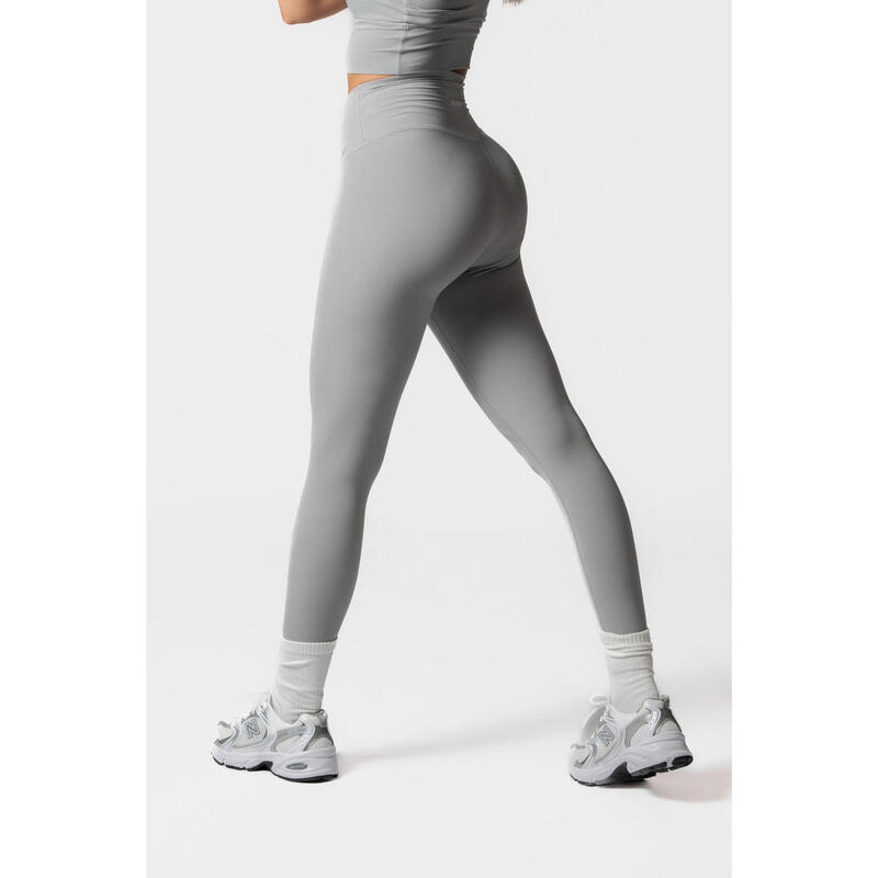 Legging Taille Haute Fitness V Crossover Femme Gris