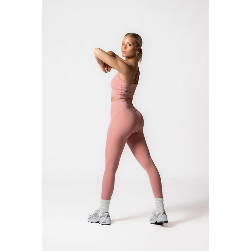 Fitness Sportbeha met Gekruiste Rug/Cross Back Bra Zalm/Roze