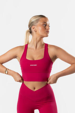 Brassière Fitness Dos Croisé Fuchsia Rouge