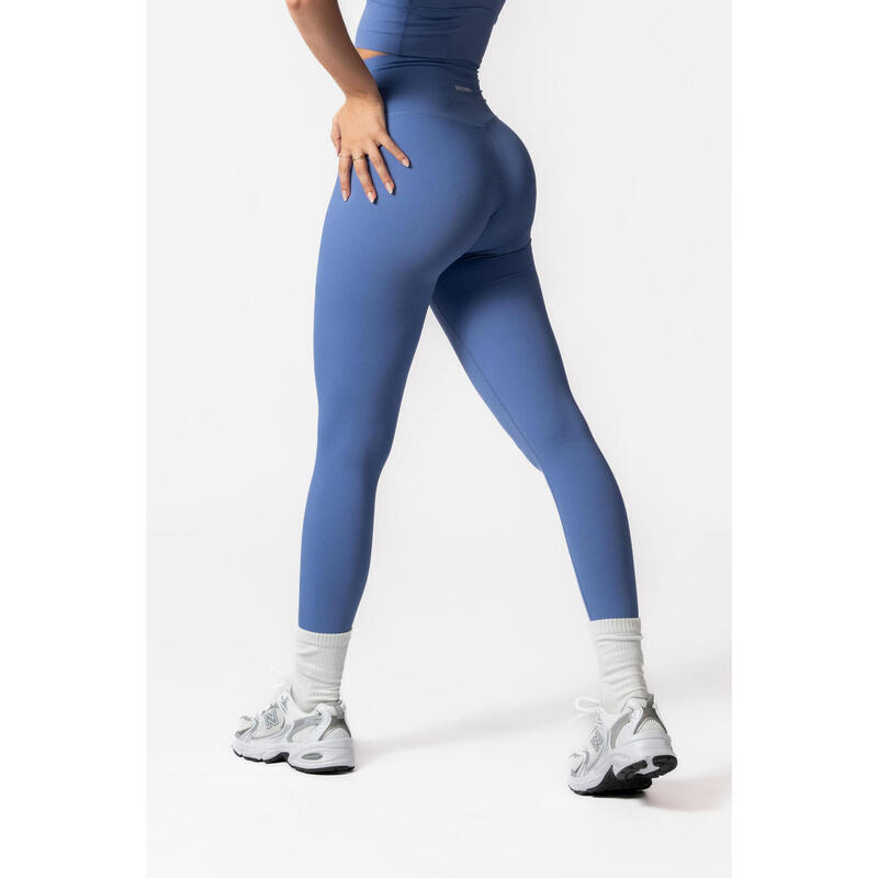 Leggings Mallas Fitness Talle Alto Mujer Azul Claro