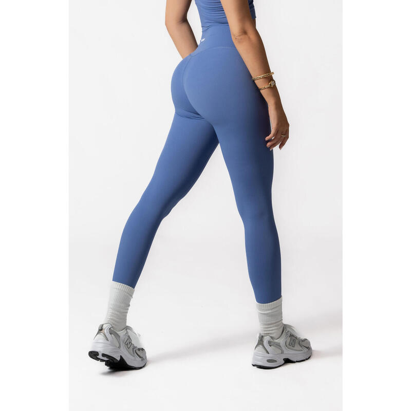 Legging Taille Haute Fitness V Crossover Femme Violet