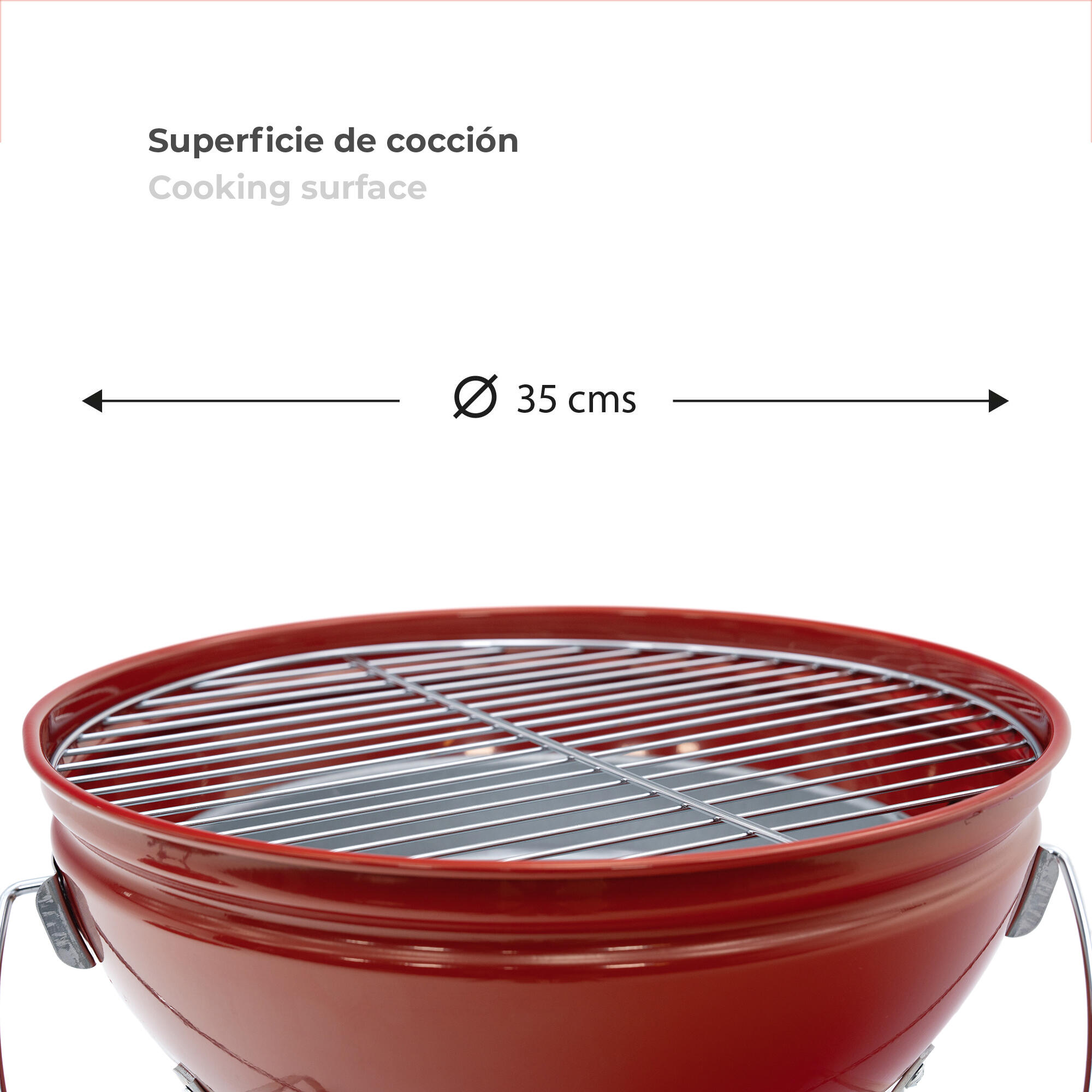 Barbacoa de Carbón Portátil de Sobremesa Kekai Tahoe  37x37x44 cm Rojo 3/5