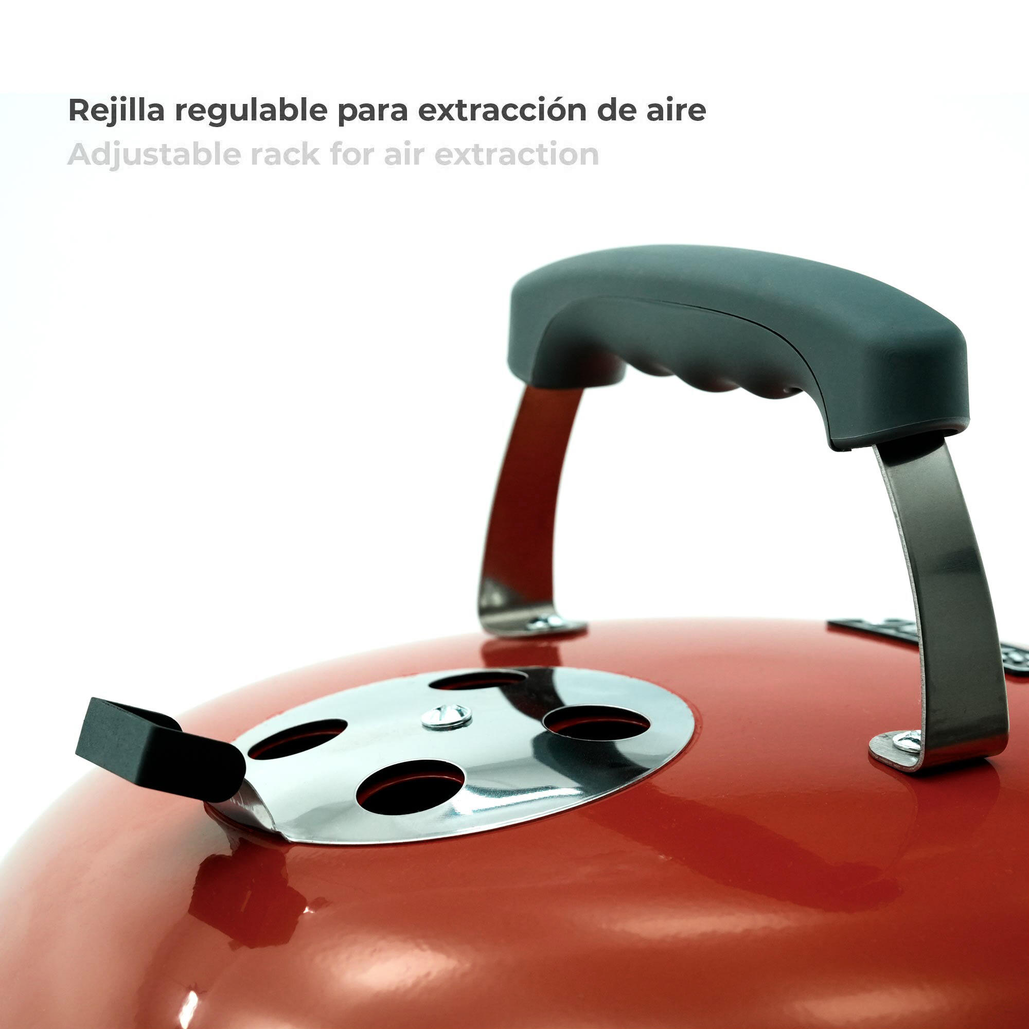 Barbacoa de Carbón Portátil de Sobremesa Kekai Tahoe  37x37x44 cm Rojo 5/5