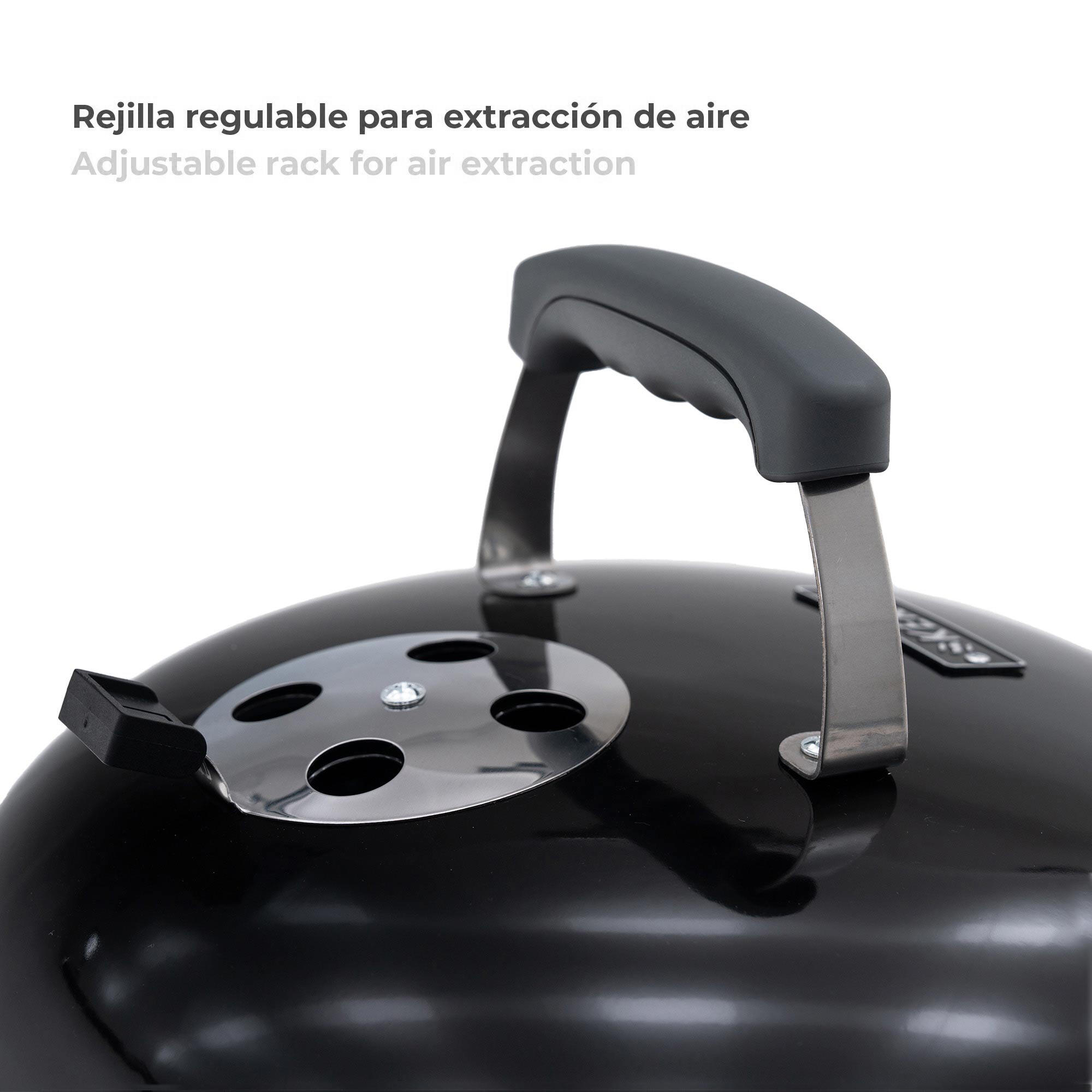 Fogareiro de campismo Carvão Kekai Tahoe 37x37x44cm Esmaltado Preto 5/5