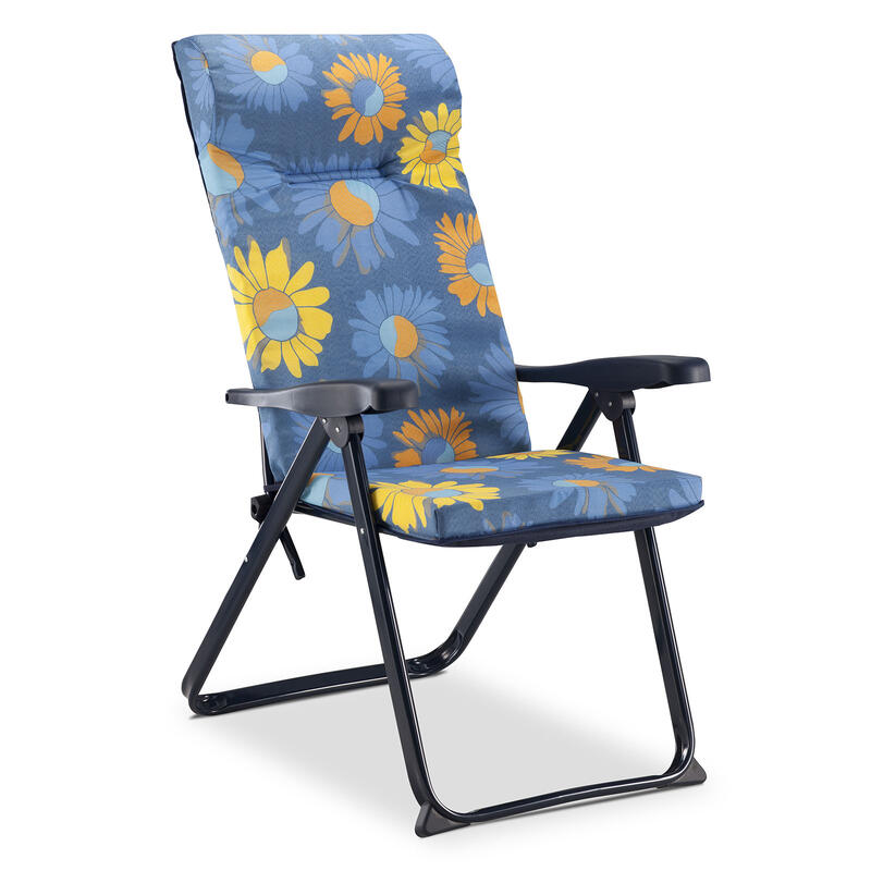 Cadeira de praia Reclinável Acolchoada Solenny 76x62x114 cm 6 Posições