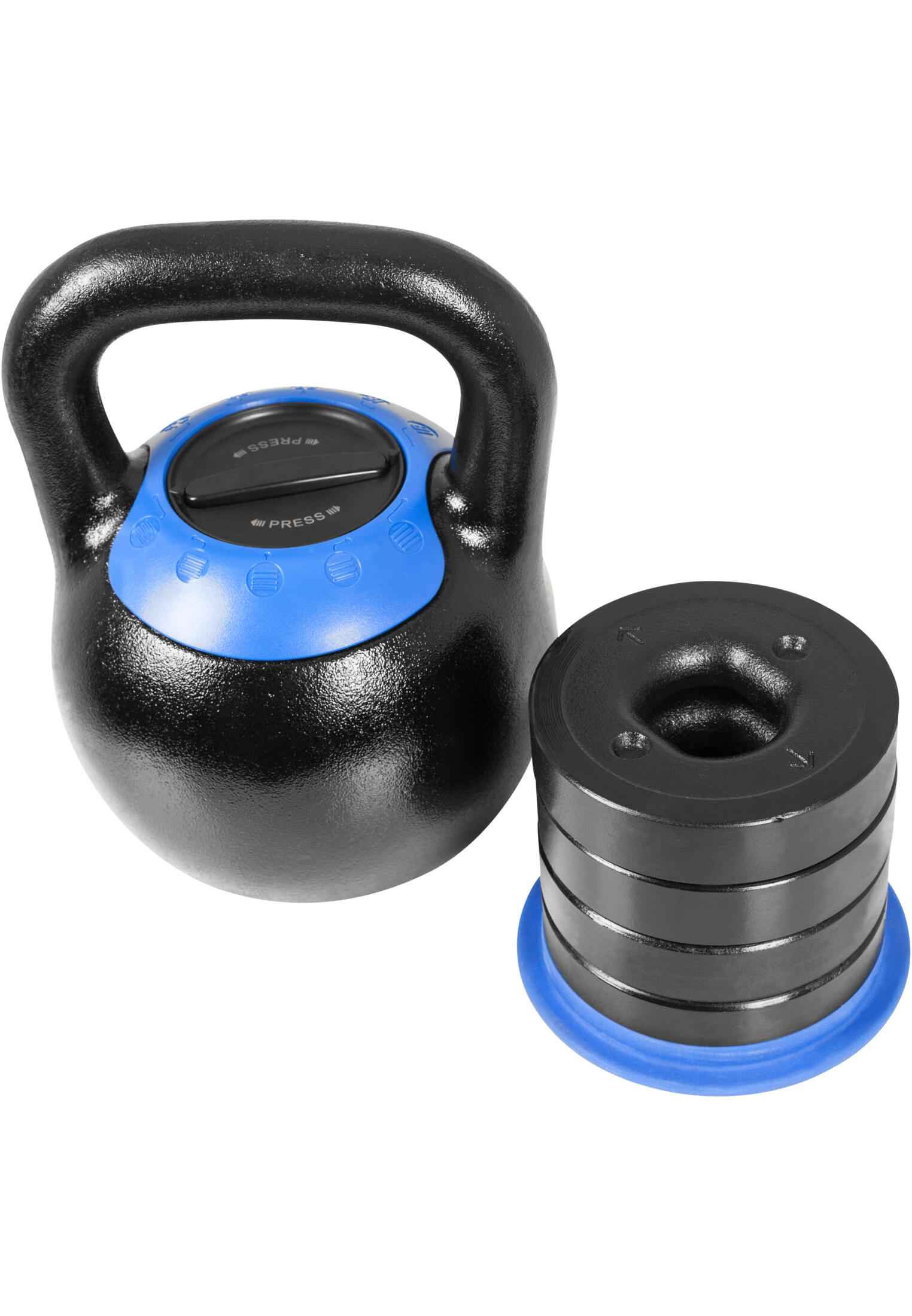 KETTLEBELL RÉGLABLE DE 16KG A 24KG | MUSCULATION | VERSION DESIGN NOIR/BLEU 2/7
