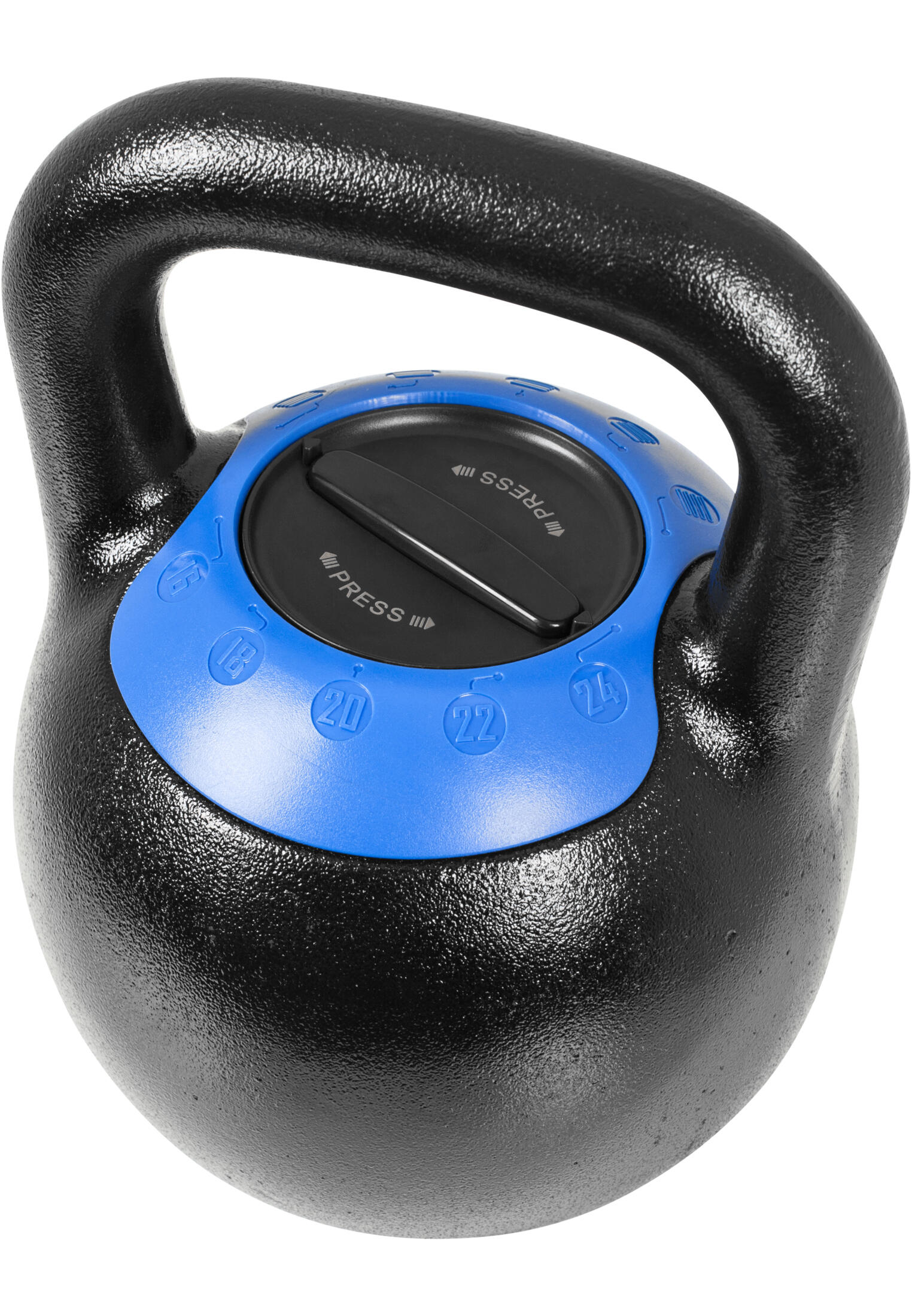 KETTLEBELL RÉGLABLE DE 16KG A 24KG | MUSCULATION | VERSION DESIGN NOIR/BLEU 5/7