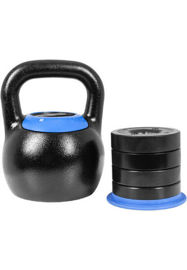 KETTLEBELL RÉGLABLE DE 16KG A 24KG | MUSCULATION | VERSION DESIGN NOIR/BLEU
